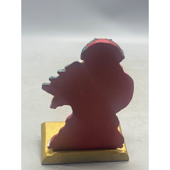 Christmas Santa Close stocking hanger tree lamp horn gold green wreath 5" READ - Picture 6 of 6